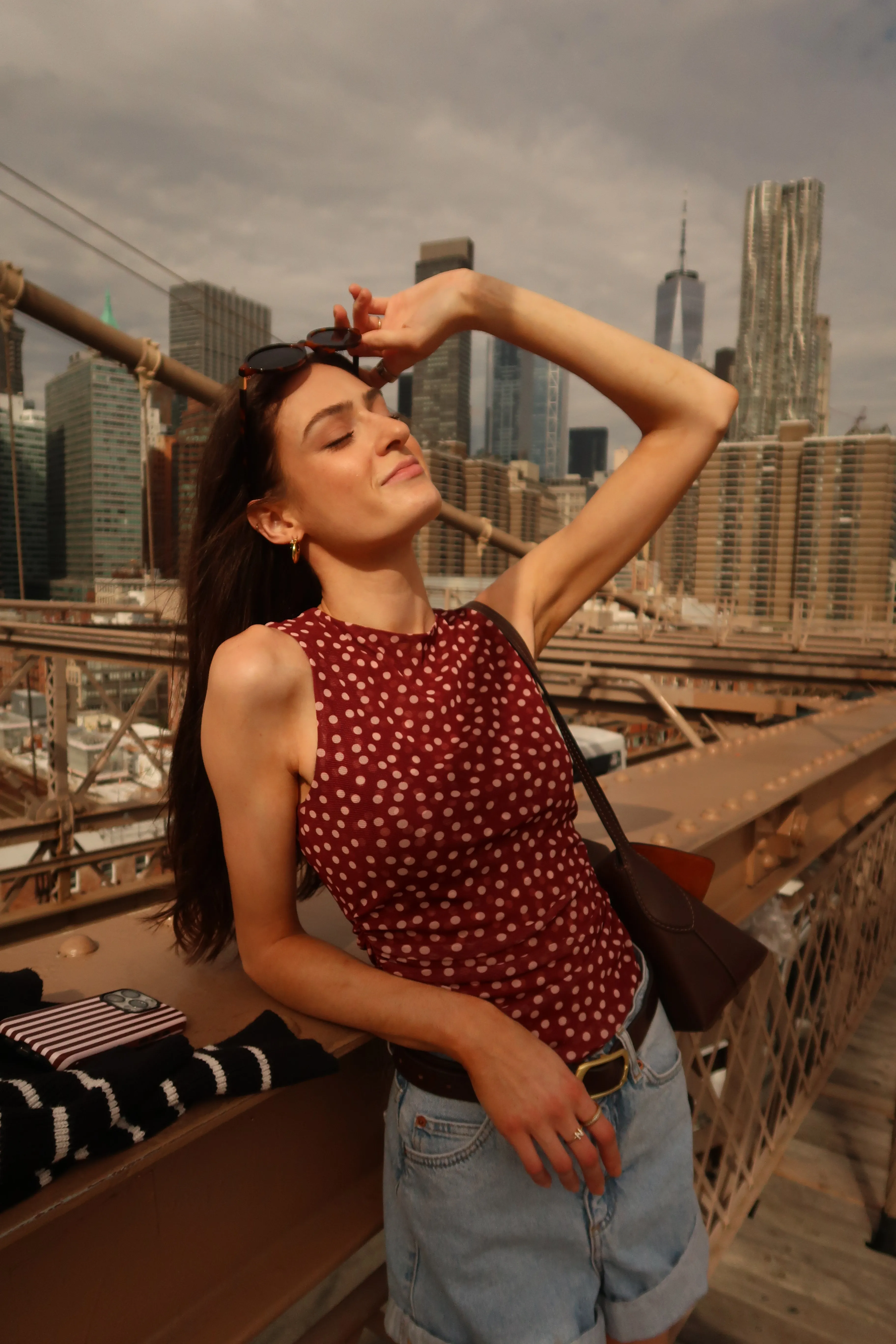 Natalie on the Brooklyn Bridge